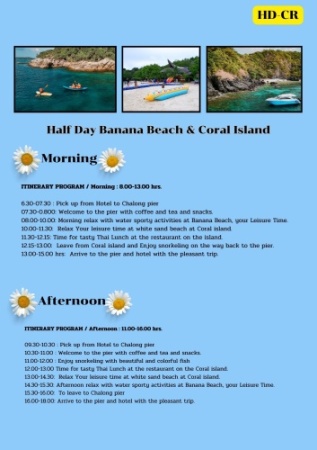Half day Banana Beach & Coral Island  